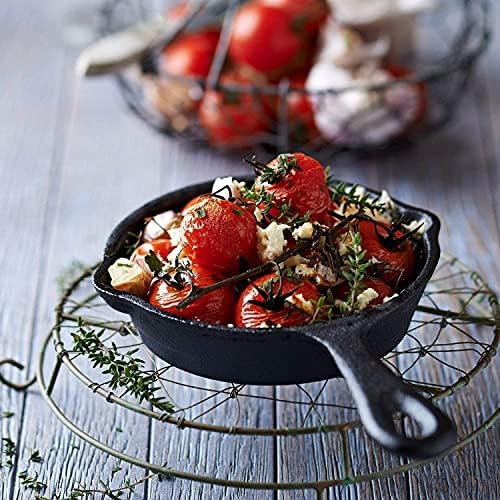 Cast Iron Skillet 3-Piece Set w/Cookbook - Heavy-Duty Professional Restaurant Chef Quality Pre-Seasoned Pan Cookware - 10", 8", 6.25" Pans - For Frying, Saute, Cooking, Pizza - Black