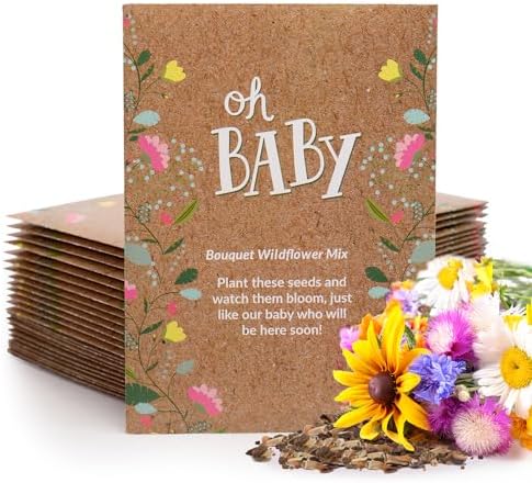 BENTLEY SEED CO. Oh Baby Flower Seeds Packets - Girl/Boy Baby Shower Favors - Pre-Filled