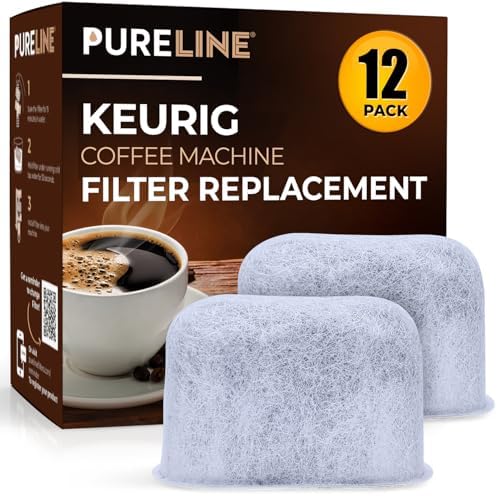 Keurig Filter Replacement by Pureline, 12 Pack Charcoal Water Filter