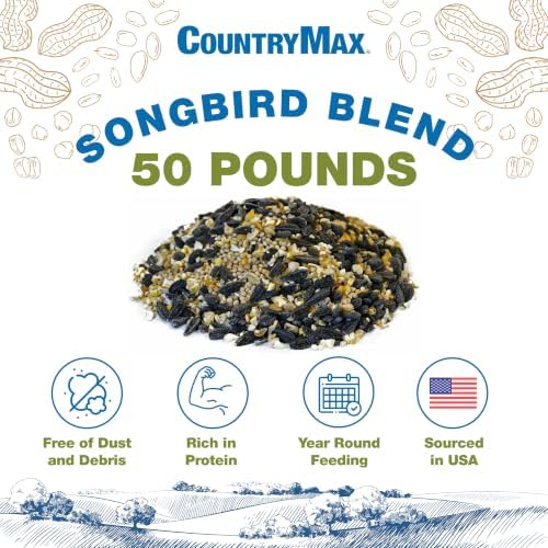 CountryMax Backyard Seeds Songbird Blend Mixed Bird Seed - Attracts Bluebirds, Cardinals, Chickadees (7 Pounds)