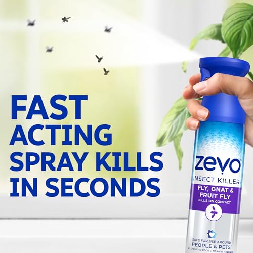 Zevo Flying Insect Bug Aerosol Spray, Kills Flies & Fruit Flies, 2 Bottles