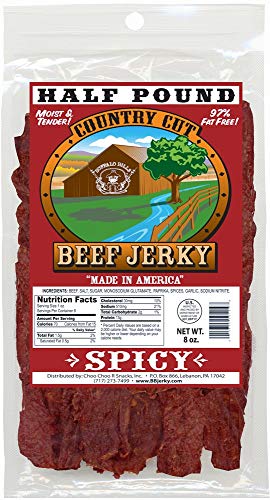 Buffalo Bills Mesquite Country Cut smoked Beef Jerky, Moist & Tender, 8 Oz | Mesquite Beef Jerky, Made In USA, High Protein, Low Carb, For Work, Trips, On-The-Go Snacking, Smoky Flavor, Hot Snacks