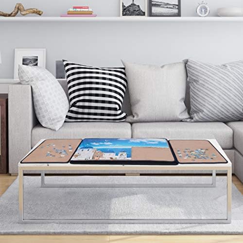 Becko US 1000 Piece Puzzle Board, Portable Case with Trays & Attached Cover