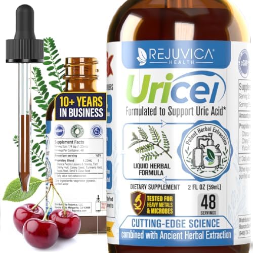 Uricel - Uric Acid Supplement - Tart Cherry & Chanca Piedra & Raw - 2 fl oz
