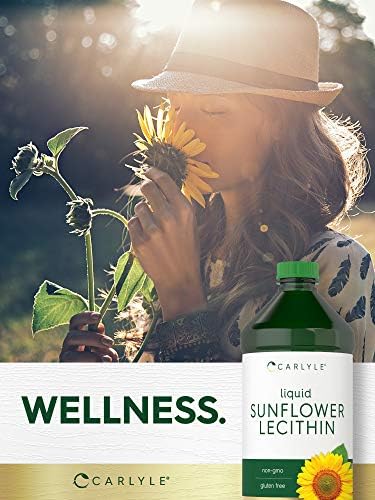Carlyle Sunflower Lecithin Liquid | 16 fl oz (Pack of 2) | Vegan, Vegetarian, Non-GMO, Soy & Gluten Free Formula