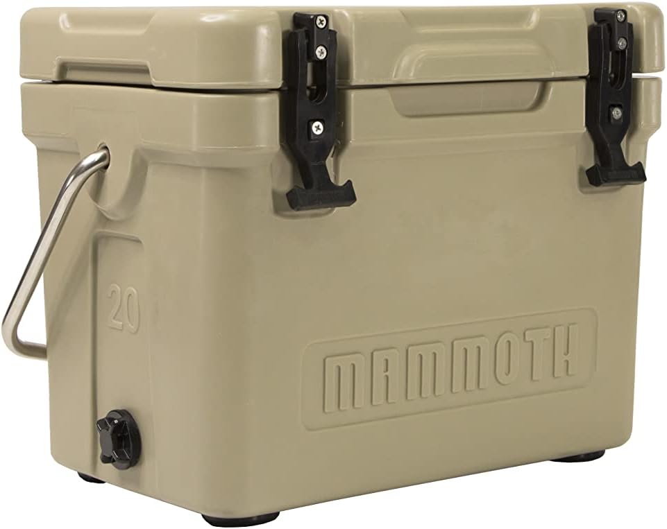 Mammoth Coolers Cruiser Series, Insulated Hard Ice Chest with Durable Double-Walled Rotomolded Construction, Great for On-The-Go Recreational Activities (Cruiser 20, Tan)