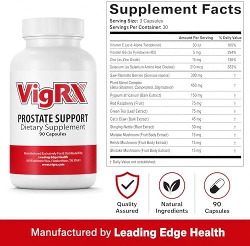 VigRX Prostate Support Supplement for Men - Advanced Saw Palmetto & Herbal Blend - Supports Healthy Urinary Flow