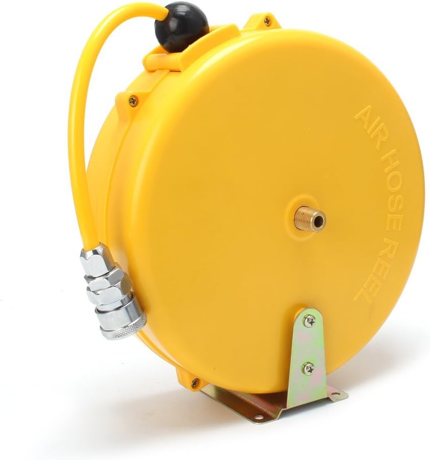 Mini Air Hose Reel With 1/4in. x 26ft. | Retractable Air Compressor Hose for Pneumatic Tools, Auto Rewind, Ceiling/Wall Mount
