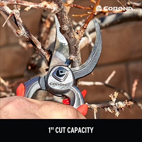 Corona Tools DualCUT Forged Steel Bypass Hand Pruner – 1″ Cutting Capacity Garden Pruning Shears for Branch & Stem Cutting
