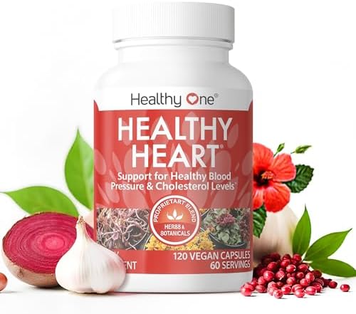 Healthy Heart - Healthy Cholesterol Circulation & Blood Pressure - 60ct | Fights Plaque, Supports Normal LDL & HDL, Artieries, Circulation, Contains CoQ10, Beet Root, Garlic, Olive Leaf And More