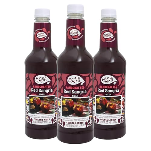 Master of Mixes Red Sangria Drink Mix, Ready to Use, 1 Liter, 3 Pack | Red Grape