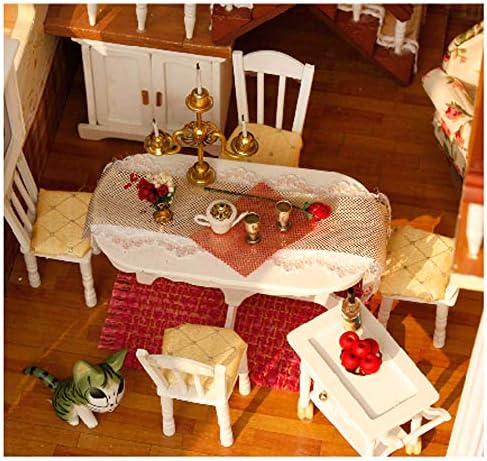 MAGQOO 3D Wooden Dollhouse Miniature DIY House Kit Tiny Mini House Kit DIY Dollhouse Miniature Kit Music Box and Glue Included(House of Fairy Tales)