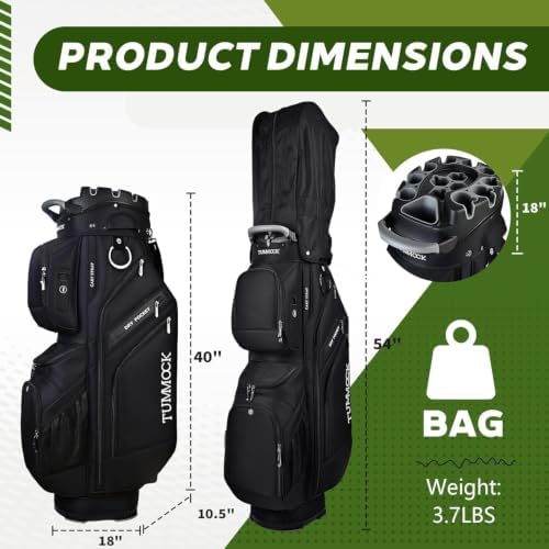 Golf Cart Bag, 14-Way Top Divider with Multiple Storage Pockets, Lightweight & Durable Golf Bag for Men, Cart-Friendly Design