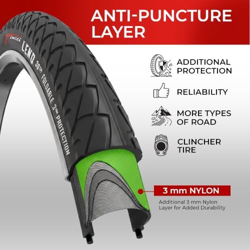Set 26x2.125 City Bicycle Tire & Tubes Schrader/Presta - Foldable 54-559