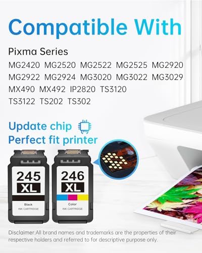 LEMERO 245XL Ink Cartridge Replacement for Canon 245XL 246XL Combo Pack