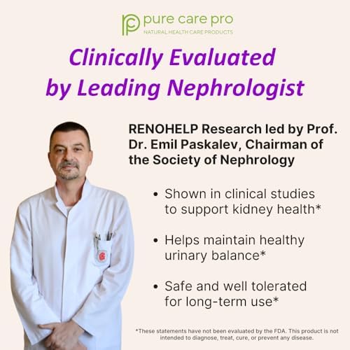 Renohelp Powerful All-Natural Kidney Support Supplement for Healthy Kidney Function, Creatinine Levels and Glomerular Filtration