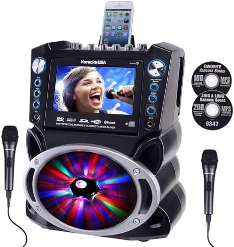 Karaoke Machine with Lyrics Display 7" Screen. CD+G, DVD, MP3+G, MP3