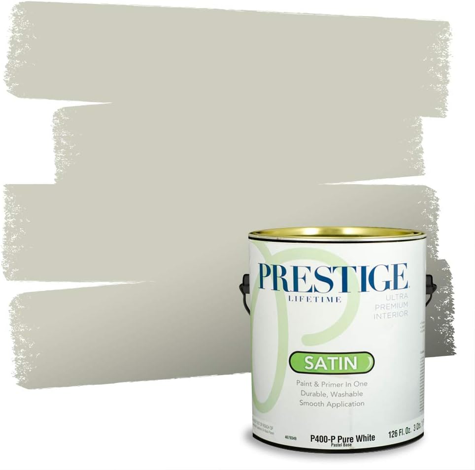 PRESTIGE Paints Exterior Paint and Primer In One, 1-Gallon, Flat, Comparable Match of Sherwin Williams* Coastal Plain*