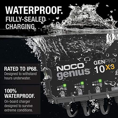 NOCO GENPRO10X3 12V 30A 3-Bank OnBoard Marine Battery Charger & Maintainer