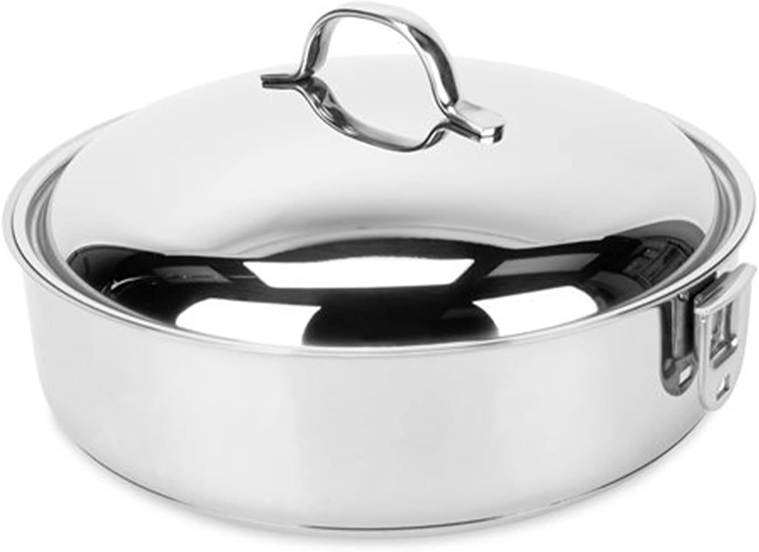 Camco 7 Piece Stainless Steel Cookware Nesting Pots and Pans Set w/Lids, Detachable Handles & Storage Strap for Camping, Tailgating, and RV