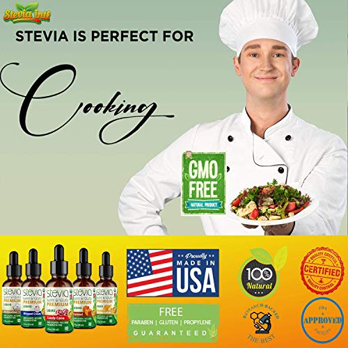 Stevia Intl - (Pack of 5) Wonka Land Bundle. Stevia Liquid Drops with 5 Flavors. All Naturally Sweet, Non-Bitter, No Sugar Added, 0 Carb, 0 Calorie