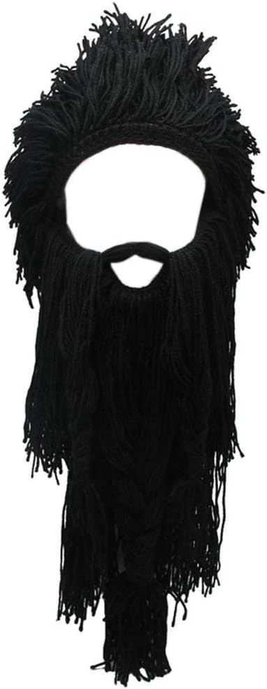 Creative Barbarian Knit Beard Hat Funny Knit Cap Wig Beanie Hats
