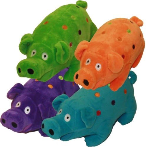 Multipet Polka Plush Pig Dog Toy