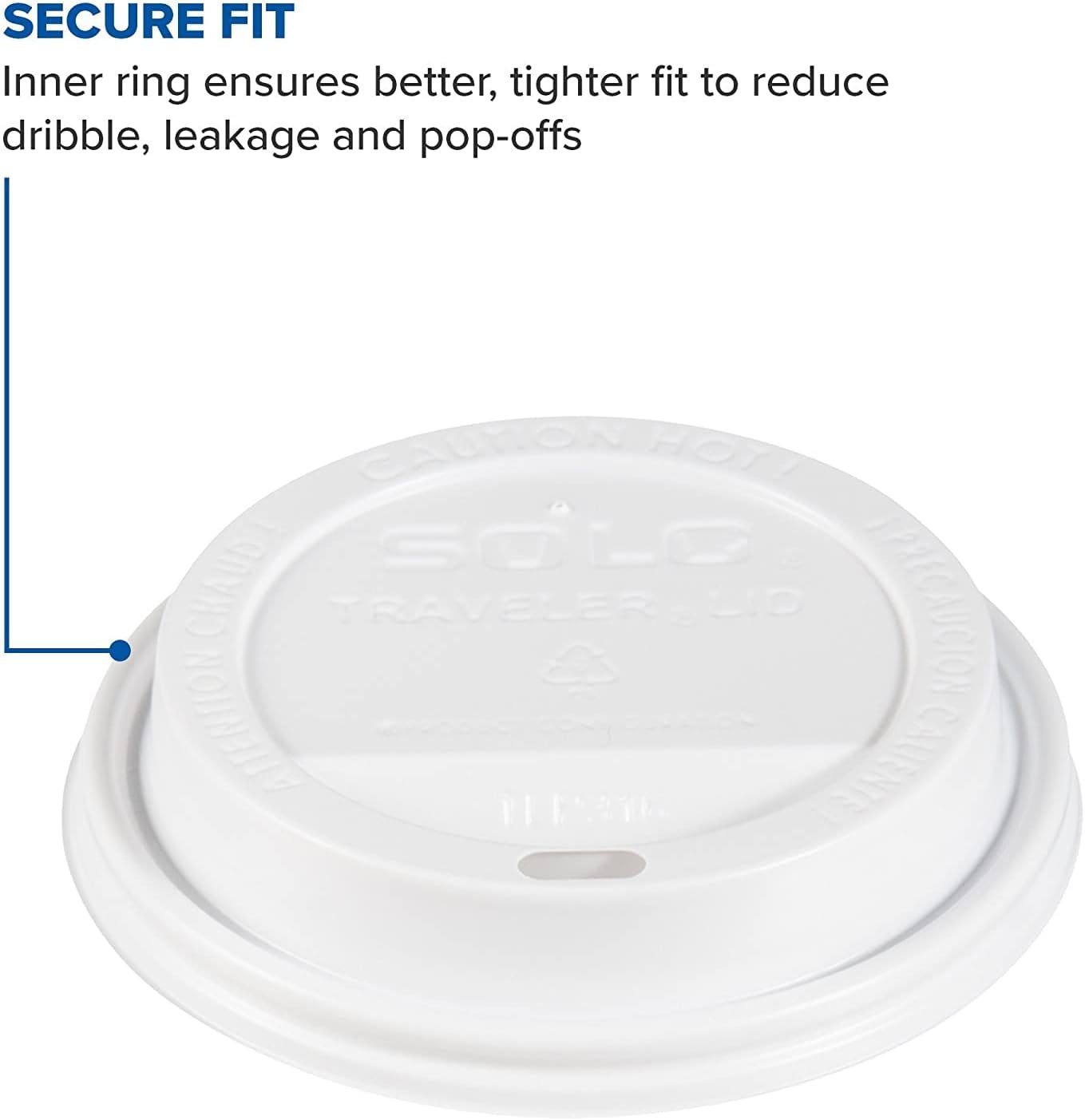 SOLO TLP316-0007 White Traveler Lid for SSP and Bare Paper Hot Cup - 2 Packs of 100 (200 Lids Total)