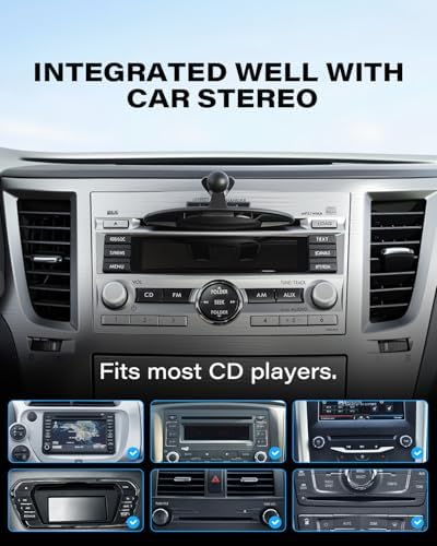 APPS2Car CD Slot GPS Mount for Car, Compatible with 17mm Ball GPS Devices | Replacement GPS Car Mount with Screw-Lock CD Slot Base