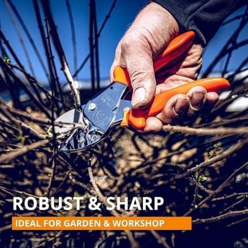 Original LÖWE Professional Anvil Pruner Garden Tools 1.104 | Robust & Sharp Hedge Trimmer | Use As Pruners, Garden Shears, Heavy Duty Handheld