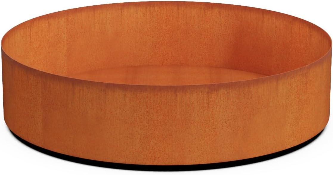 Plantercraft Large Round Planters for Outdoor Plants - 24 Inch Corten Steel Planter for Patio
