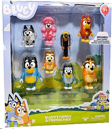 Bluey Family and Friends Figure 8-Pack: Articulated 2.5 Inch Action Figures, Bluey, Bingo, Bandit (Dad), Chilli (Mum), Coco, Snickers