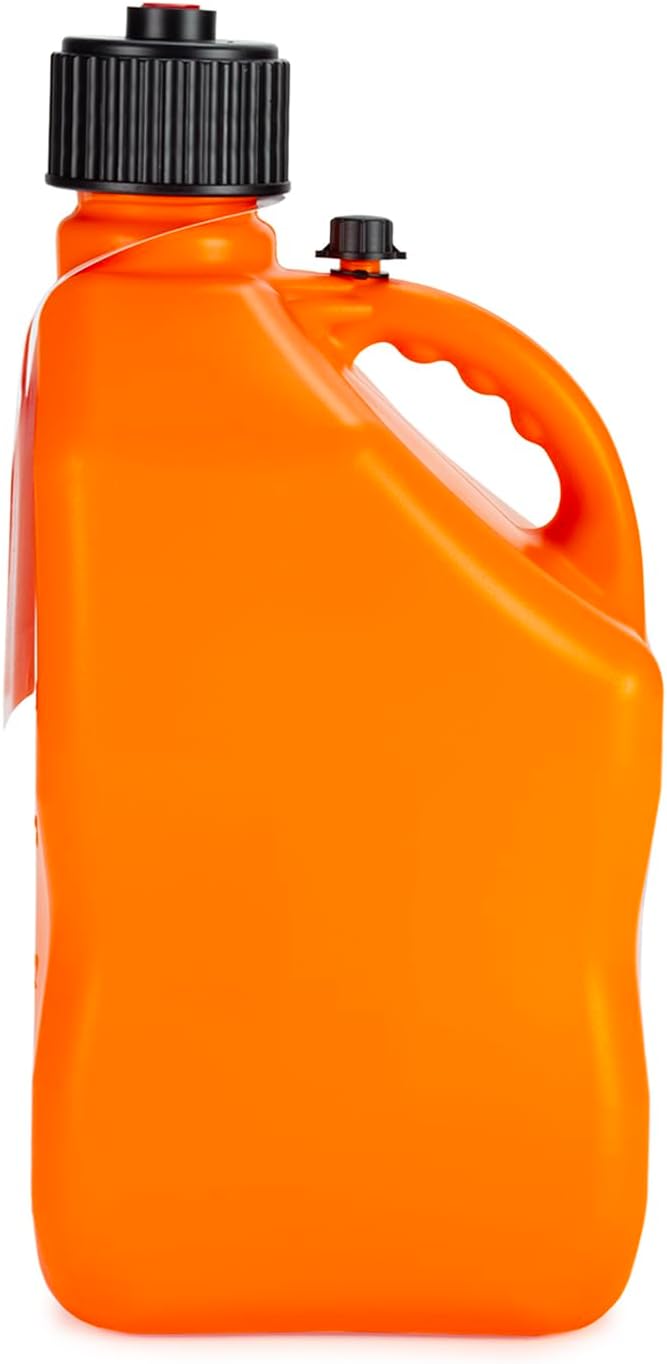 VP Racing 3572-CA, 5.5 Gallon Square motorsport Jug Orange with 2 Deluxe Filler Hoses (2 Pack)