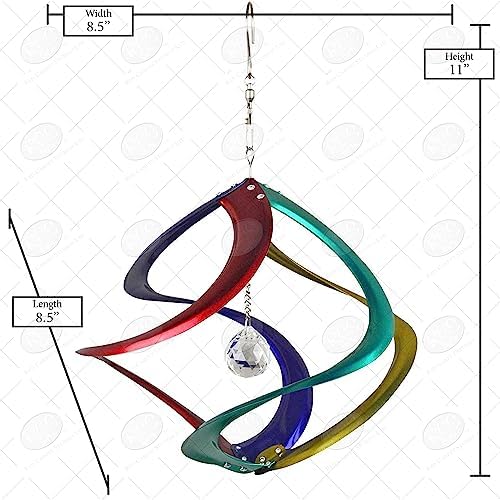 Red Carpet Studios The Original Cosmix Helix Wind Spinner Indoor/Outdoor Hanging Art, 11" Tall, Copper with Blue Planet