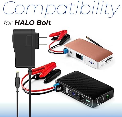 ANTOBLE Charger Compatible with Halo Bolt 58830 Power Cord 44400 57720 1201 ACDC Air Compact Wireless Car Power Supply Jump Starter Cable Charger