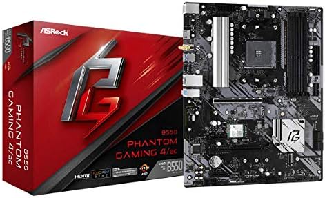ASRock B550 Phantom Gaming 4 AC Supports 3rd Gen AMD AM4 Ryzen™ / Future AMD Ryzen™ Processors Motherboard