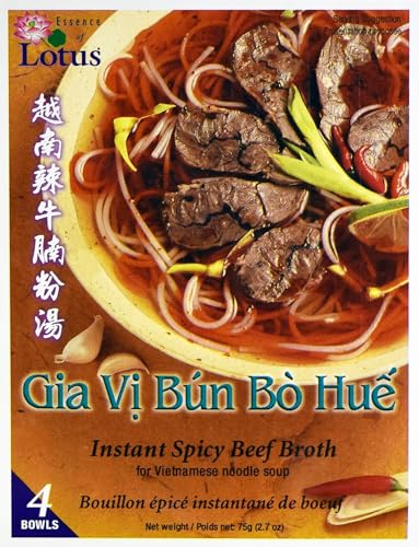 Essence of Lotus Instant Spicy Beef Pho Soup Mix — Ready-to-Eat Flavorful, Restaurant-Quality Pho broth, Made in the US (Spicy Beef Soup Mix, 1-Pack) | Ready-to-Eat, broth