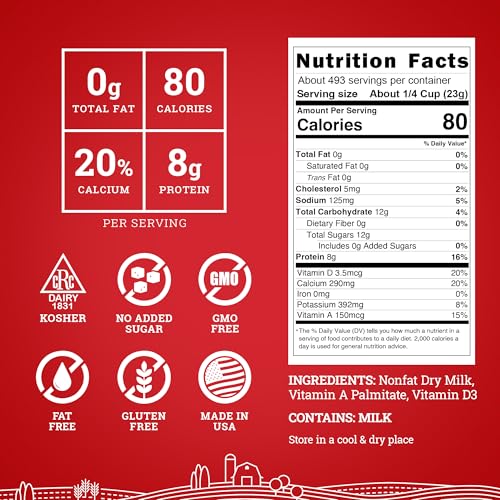 Hoosier Hill Farm Instant Nonfat Dry Milk Powder, 1LB (Pack of 1)