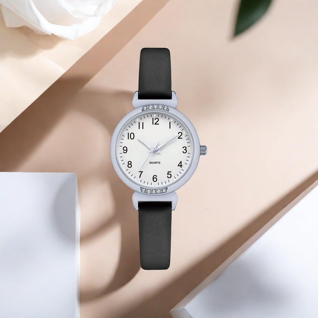 NUOVO Women's Silicone Sports Watch - Crystal Accented Leather Strap Analog Display