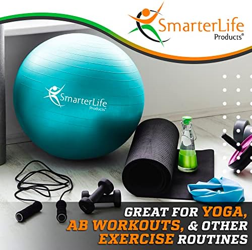 SmarterLife Exercise Ball, Yoga Ball for Gym, Balance, Stability, Pregnancy