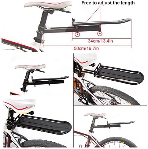 ThreeH Retractable Bike Luggage Cargo Rack Aluminum Alloy Easy to Install | Aluminum Alloy, Bicycle Pannier Bag Holder, Easy to Install
