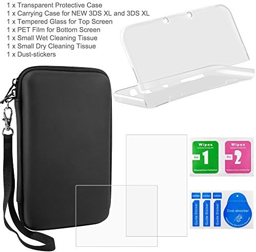 Protective Carrying Case Compatible NEW 3DS XL, with Hard Cover and 2 pcs Screen Protectors, AFUNTA Hard Shell Travel Bag