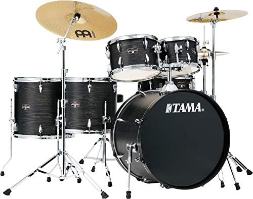 Tama Imperialstar IE62C 6-piece Complete Drum Set with Snare Drum and Meinl Cymbals - Black Oak Wrap (IE62CBOWd2)