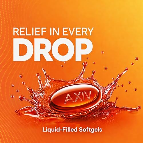 AXIV Daytime Multi-Symptom, Daytime Cold and Flu Relief Softgels, Non-Drowsy Cold Medicine, Relief of Pain, Sore Throat, Minor Aches and Pains, Fever, Cough, 24 Count
