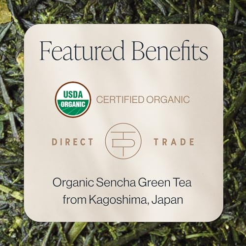 Rishi Tea Sencha Green Japanese Organic Sachet Tea Bags, Caffeinated, 15ct | Classic Japanese Sencha Green Tea, Enjoy Hot or Iced, Sustainable, 15 Servings