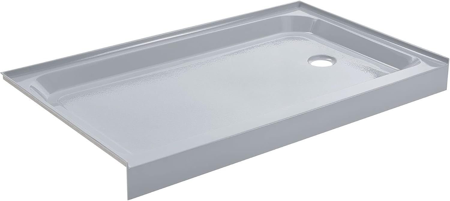 Voltaire 60" x 32" Single-Threshold, Right-Hand Drain, Shower Base in Gray