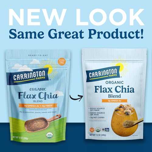 Carrington Farms Organic Milled Flax Seed 14 oz - Ground Flaxseed for Smoothies, Oatmeal, Baking & Vegan Egg Substitute | Omega-3, Fiber & Lignans | Vegan, Non-GMO, Gluten-Free