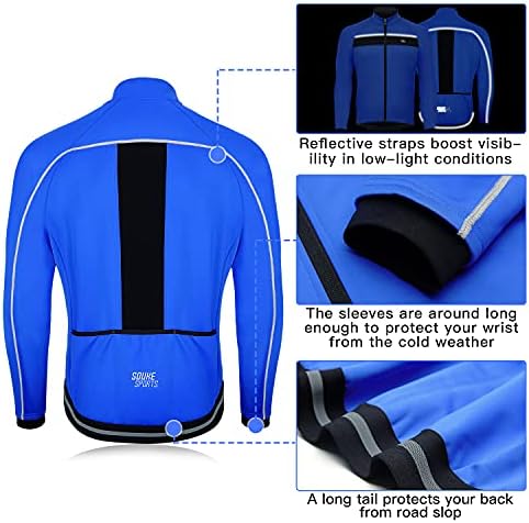 Souke Sports Men's Winter Cycling Jacket Windproof Thermal Bike Jacket
