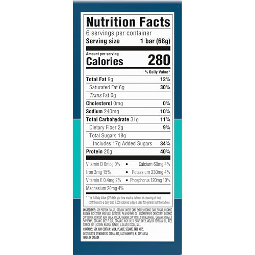 CLIF BUILDERS Protein Bars - Chocolate Mint Flavor - 20g Plant Based Protein - Gluten Free - Non-GMO - Low Glycemic - No Artificial Sweeteners - 2.4
