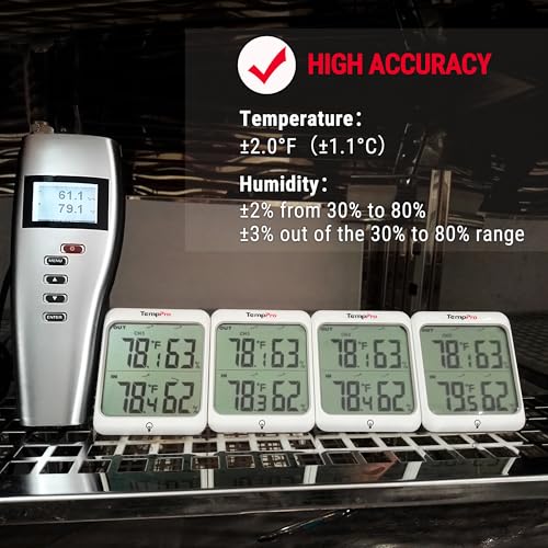 TempPro TempAir 500 FT Indoor Outdoor Thermometer Wireless with Sensor | Large LCD Display, No Hub or App Required, Outside Thermometer & Cold-Resistant Sensor for Patio (Previously ThermoPro)